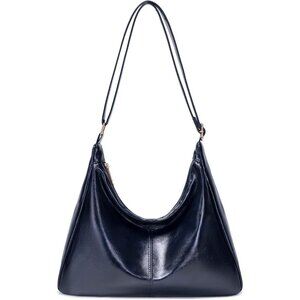 Women's Blue Foldable Vegan Leather Hobo Bag Multi-directional Sloping Wallet